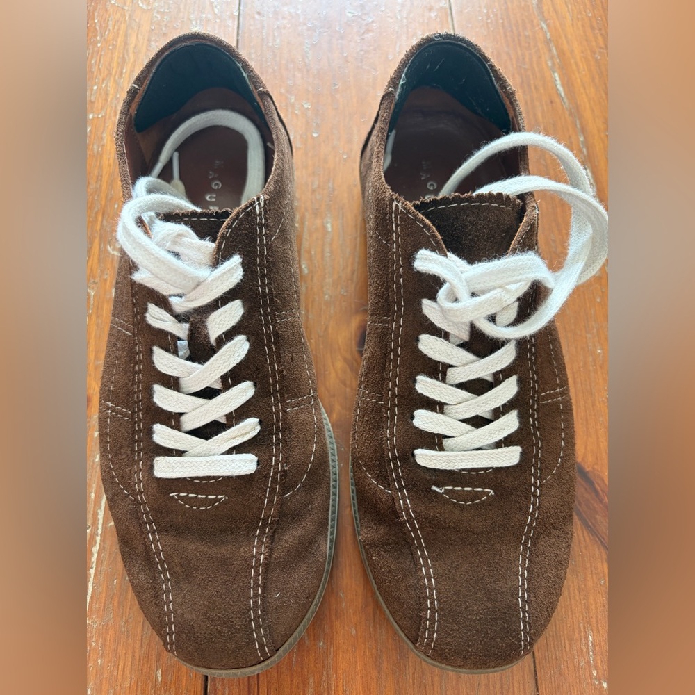 Women’s Brown Suede Lace-Up Sneakers